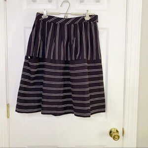 ANTHROPOLOGIE MAEVE A-Line Navy White‎ Stripe Skirt